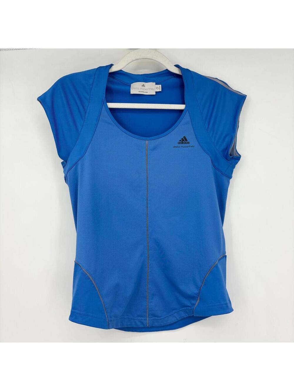 Women's Adidas by Stella McCartney Short Sleeve Top Blue Activewear 36/6